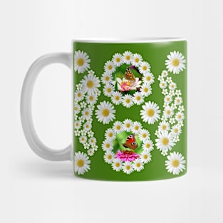 daisy flower butterfly floral daisies blossoms garden Mug